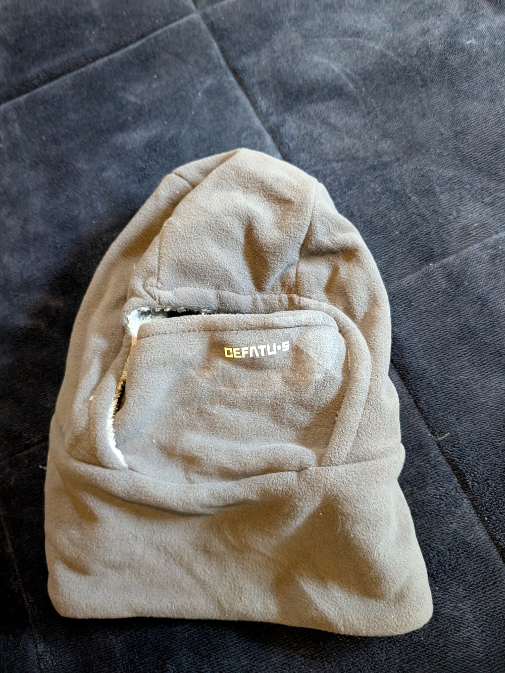 Mens Fleece Hooded Neck Warmer - Gray